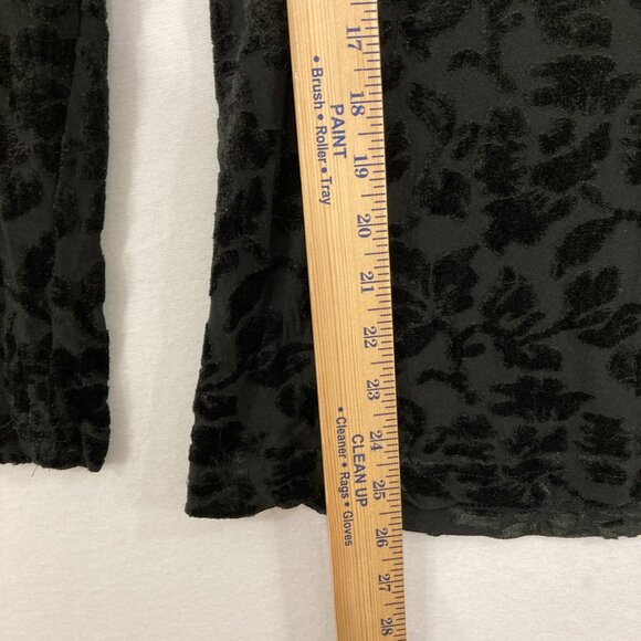 Vintage Express Tricot Medium Black Velvet Dark Romantic Y2K Top Whimsigoth - Picture 5 of 8